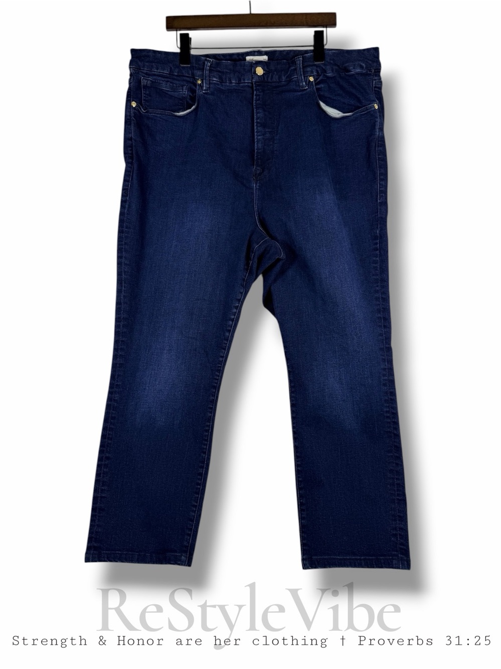 GOOD AMERICAN Women’s Size 24 Denim Jeans Crop High Rise Fit Stretch Style